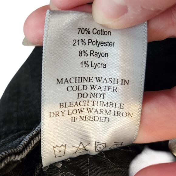 Just USA Black Dark Wash Denim Casual Classic High Rise Bootcut Jeans Size 4 - Picture 10 of 10